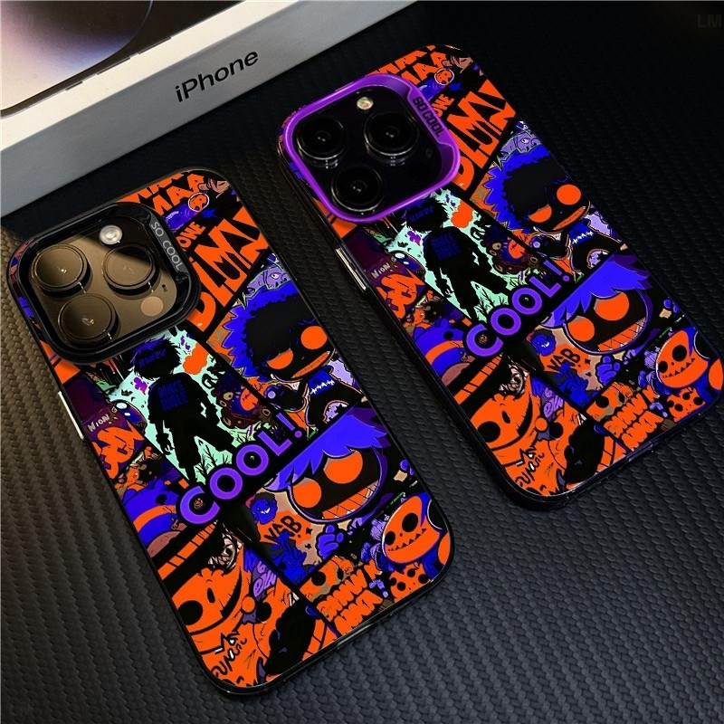 โทรศัพท์ใหม่เย็นภาพประกอบสีส้มที่มีสีสันที่ไม่ซ้ํากันเหมาะสําหรับ iPhone 17promax 14 15 16 promax 15