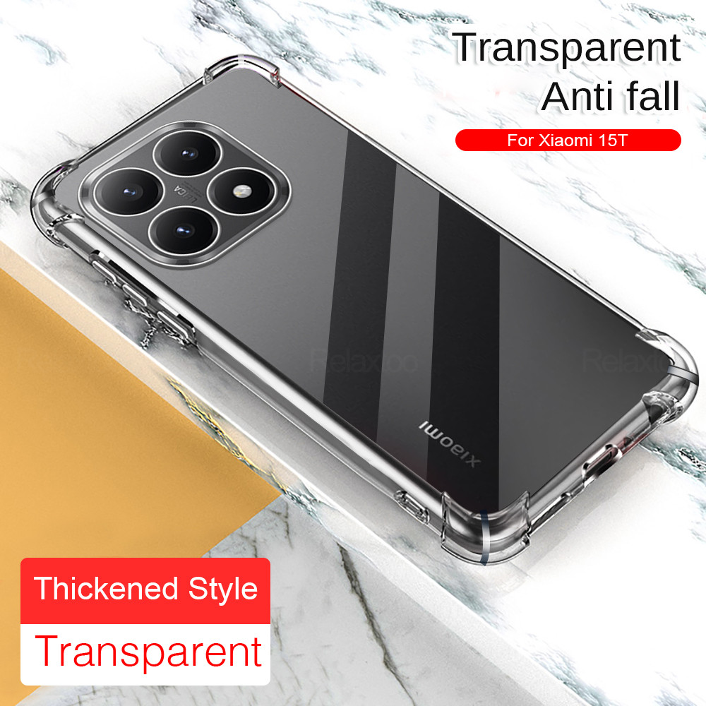 Transparent Air-bags Shockproof Cover For Xiaomi Mi 15T Pro 6.83" 5G mi15tpro xiaome mi15t xiaomy mi