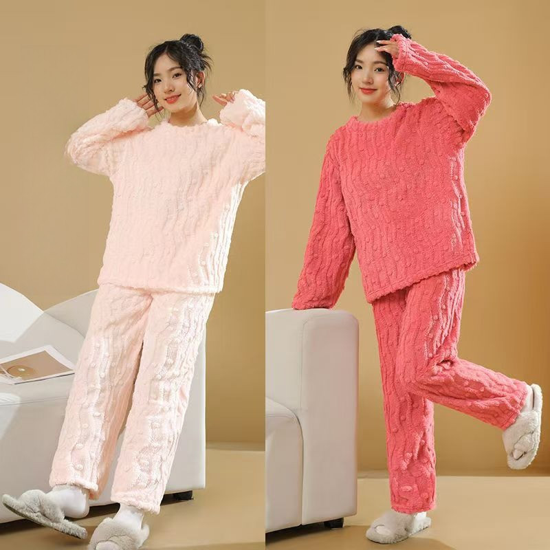 🦄Olivia🦄ชุดนอนผ้านาโน ขนนิ่ม แขนยาว-ขายาว สีพื้น #SL06 - รูปที่ 3