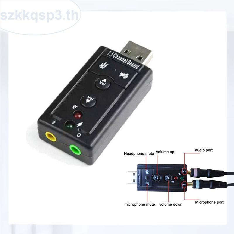 การ์ดเสียงเสียง USB 3D ภายนอก 7.1 CH ช่อง Mic อะแดปเตอร์ลําโพง 3.5 มม.แจ็คสเตอริโอสําหรับ Win XP Win