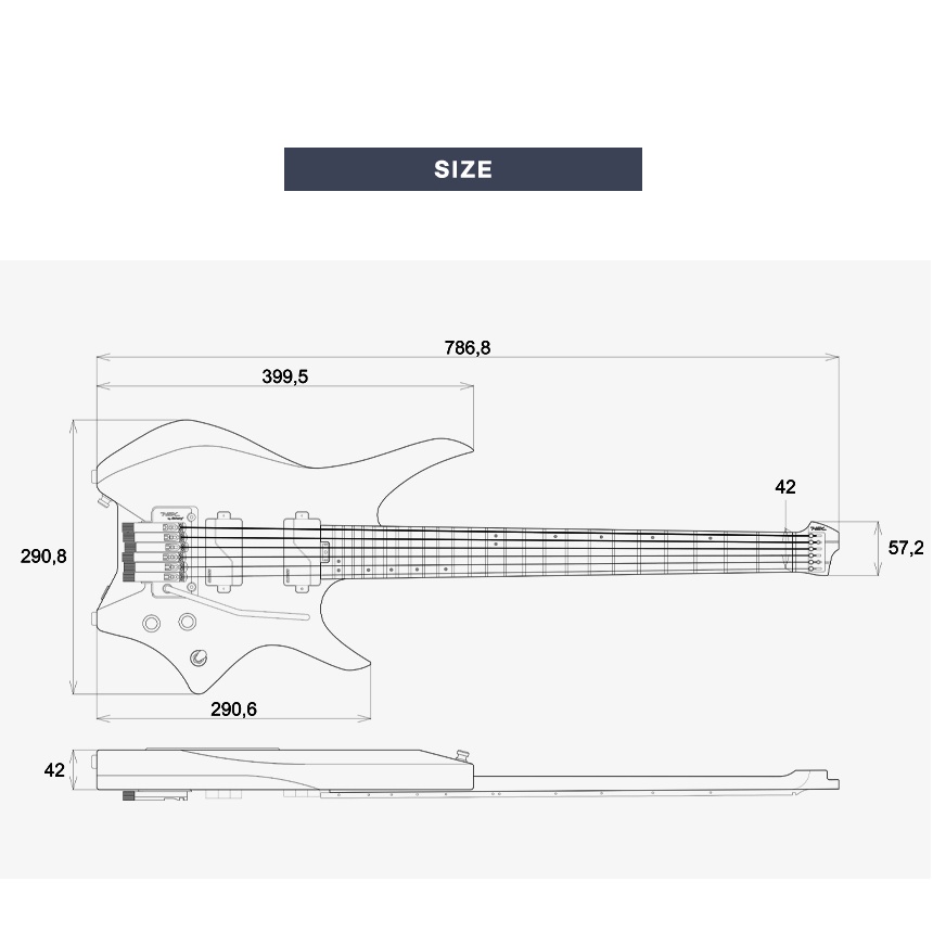 HEX N700 Headless Electric Guitar with Gigbag กีต้าร์ไฟฟ้า หัวตัด แถมฟรีกระเป๋า - รูปที่ 7