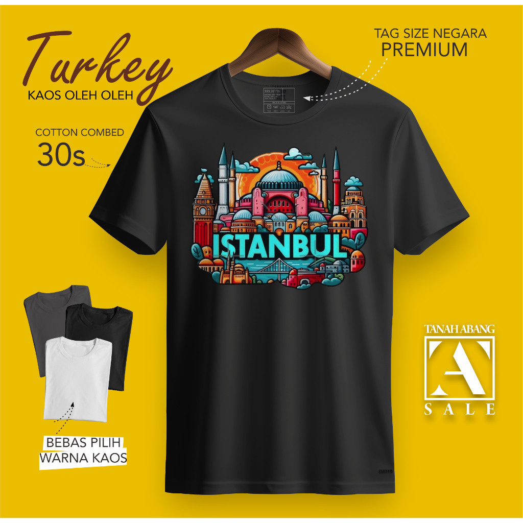 ISTANBUL TURKEY TURKIYE IZMIR SOUVENIR เสื้อยืดพรีเมี่ยม TURKEY LABEL TAG SOUVENIR ของขวัญสําหรับ CH