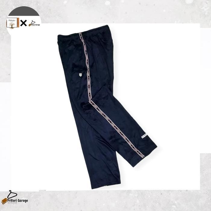 Kswiss Navy Spell Out Tapped Black Training Track Pants