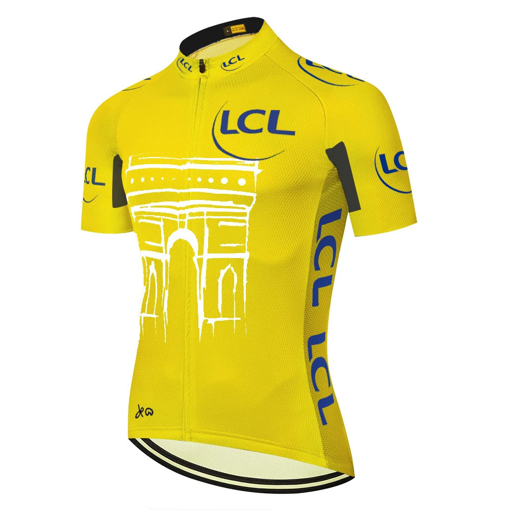France Tour Cycling Jersey Tdf 2025 แขนสั้นสีเหลืองเสื้อผ้าขี่จักรยานเสื้อจักรยานเสือหมอบเสื้อจักรยา