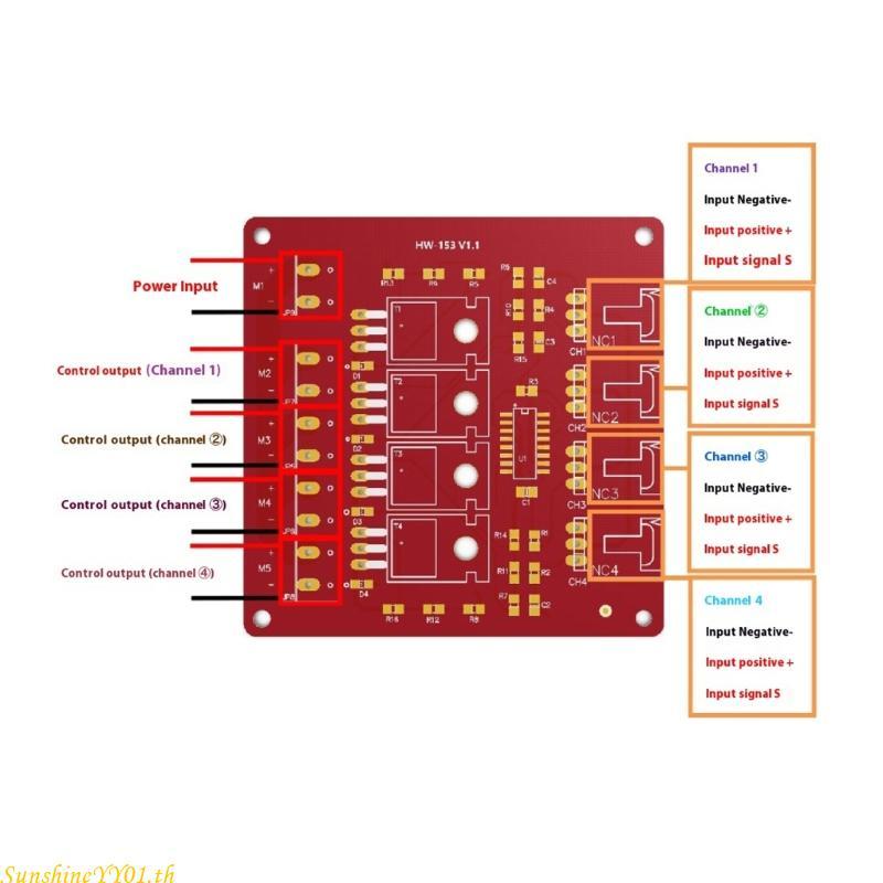 SUN 4 Channel Way Route IRF540 MOSFET Switching Module สําหรับมอเตอร์ไดรฟ์ Dimmer Relaying Board ปุ่