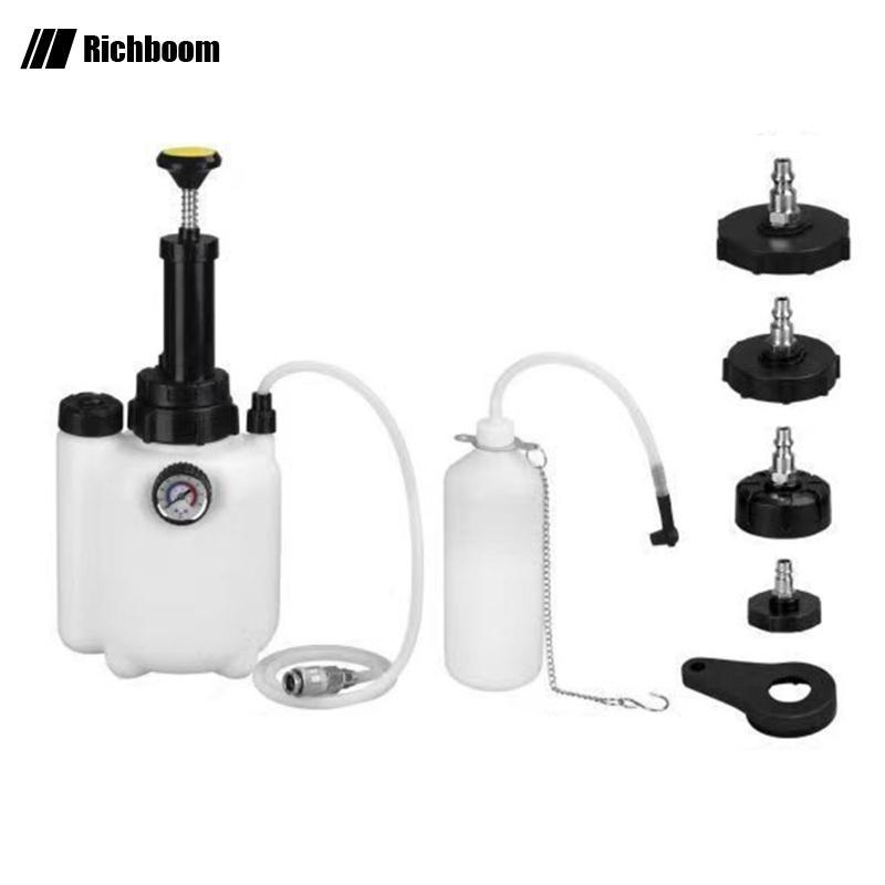 Rich Ergonomic Manual Bleeder เบรคของเหลวเครื่องมือเปลี่ยน 3L ถังอะแดปเตอร์สากล