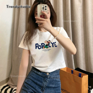 （พร้อมส่งจากกทม มาถึงใน 2วัน）เสื้อครอปแขนสั้น ผ้าคัตคอน นิ่ม…