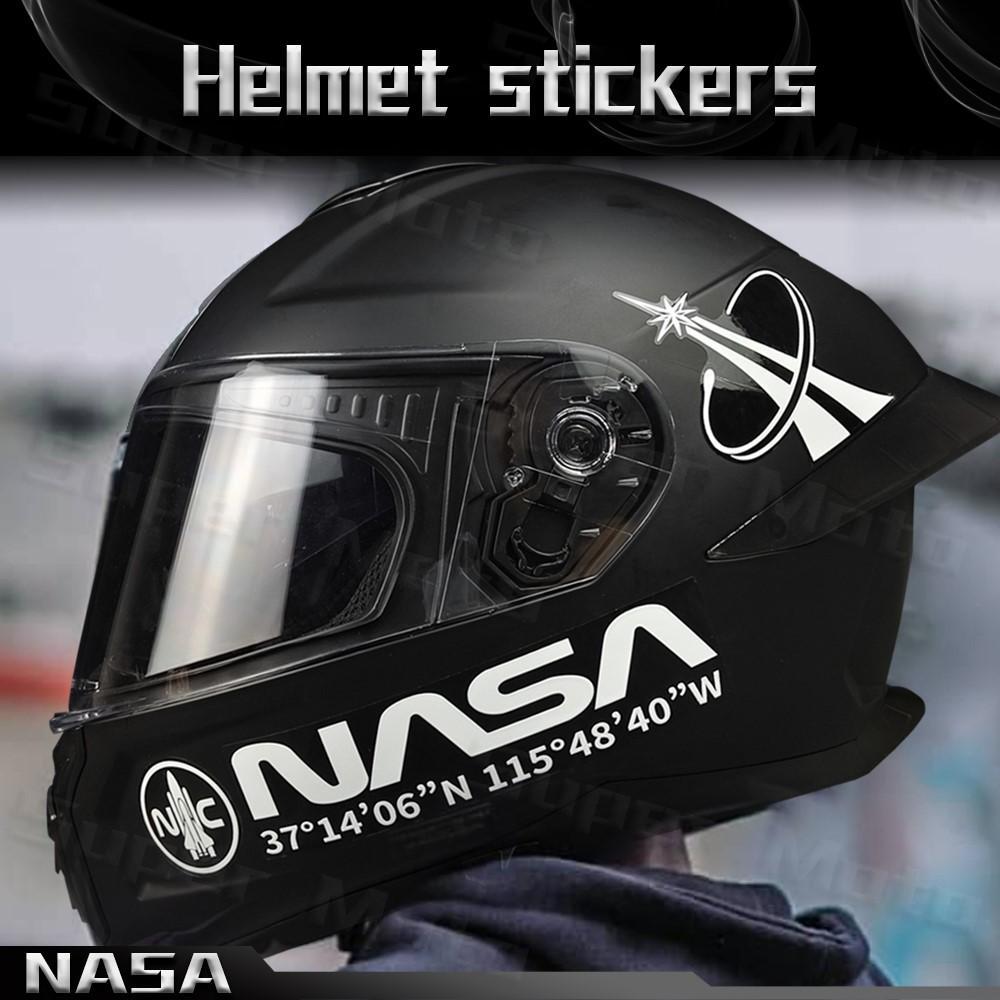 รถจักรยานยนต์ 3 มิติสติกเกอร์หมวกกันน็อก Fairing กระจกหน้า Visor หมวกกันน็อก NASA Space Rocket Decal