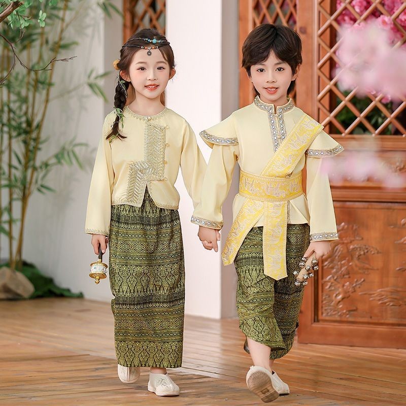 Children March March March ชุดประจําชาติไทย#儿童三月三云南傣族西双版纳演出服女童泼水节少数民族泰式表演服20251119