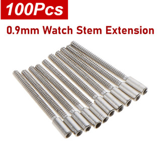 0.9 มม.นาฬิกา Stem Extension 100 ชิ้นสแตนเลสนาฬิกา Stem Extender Winding Extension Pole Bar เปลี่ยนอุปกรณ์ซ่อม