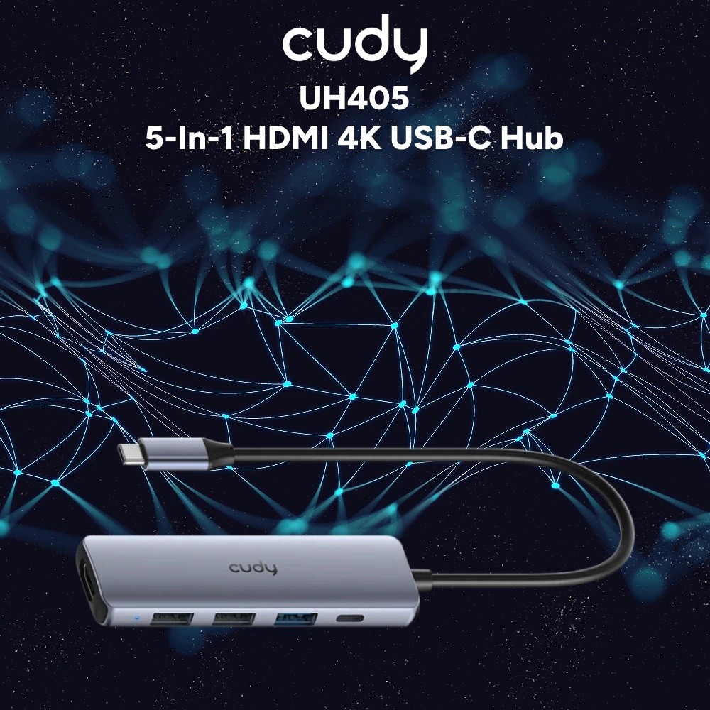 Cudy UH405 - 5-In-1 HDMI 4K USB-C Hub ( USB-C 3.2 / HDMI 1.4 )
