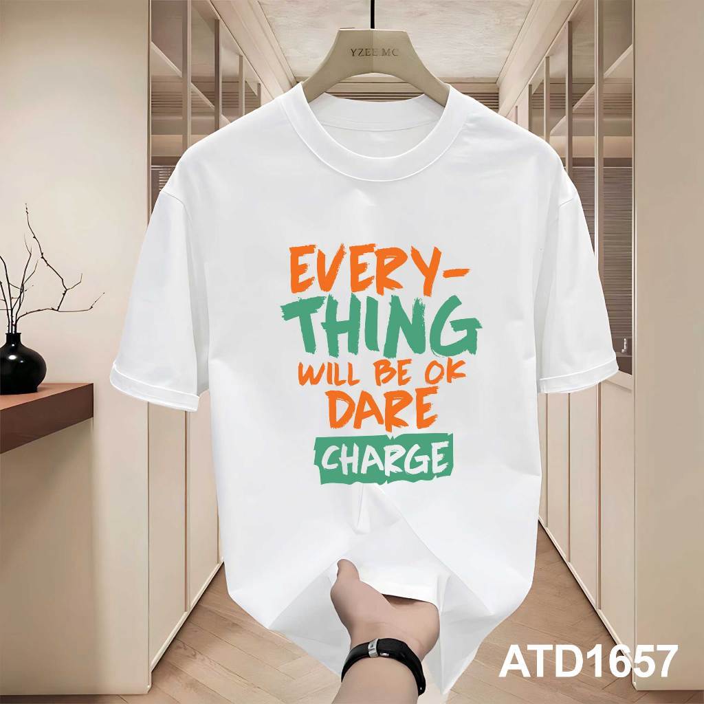 เสื้อยืดทรงหลวมแบรนด์ท้องถิ่นในผ้าคอตตอนสุดเท่ ATD1657 Miucho Iconic in typography