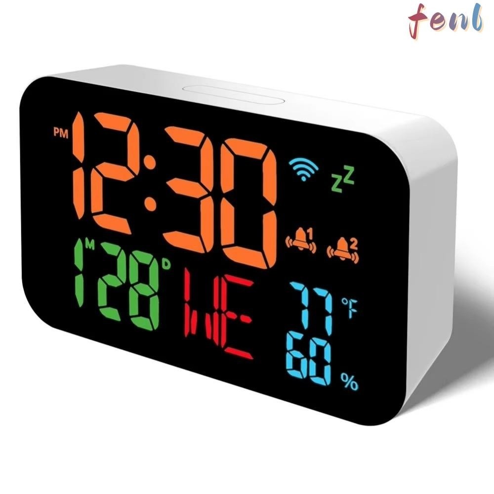 FENL Digital Smart Table Clock With WiFi Calendar Humidity And Temperature Monitor