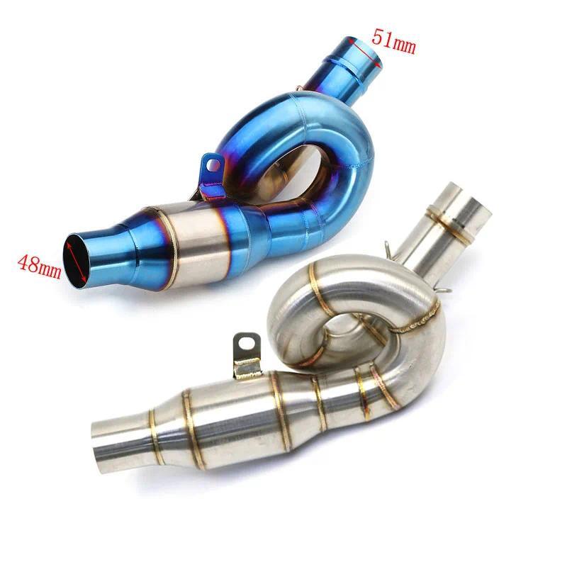 ท่อไอเสียแบบสวมสำหรับ KAWASAKI Z800 Z 800 รถจักรยานยนต์ท่อกลางดัดแปลง Motorcross เชื่อมต่อท่อลิงค์