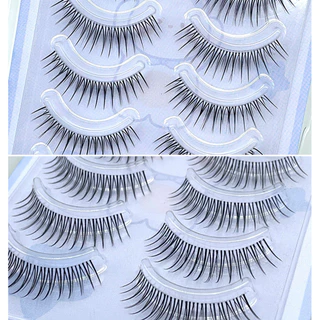 5 คู่ Lash Extension Cross Natural U-shaped Dense เกาหลีแต่งหน้า K-POP สไตล์