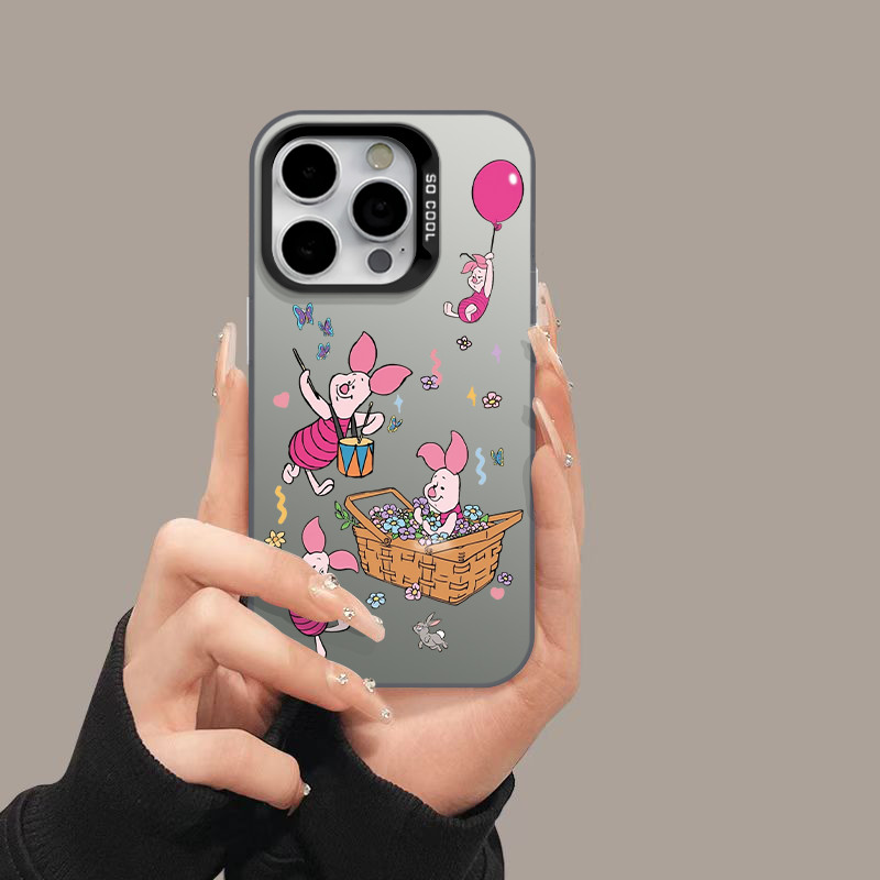 เคสโทรศัพท์ลายการ์ตูนดอกไม้และหมู เข้ากันได้กับ Samsung A53 A22 A54 A52 A34 A73 A22 A13 A04E A15 A05S S23 ZTMSCY0174
