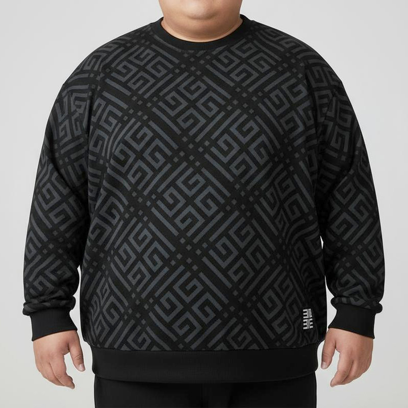 เสื้อกันหนาวแขนยาวสำหรับผู้ชาย ไซส์ใหญ่ 5XL-7XL สวมใส่ง่ายและคล่องตัว