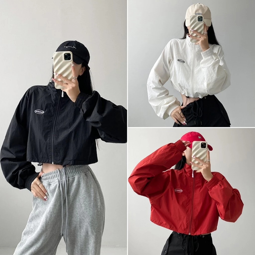 Hotgirl พร้อมส่ง เสื้อแจ็คเก็ตแขนยาวทรงหลวมพิมพ์ลายสไตล์อเมริกัน สไตล์เรียบง่ายและสบาย