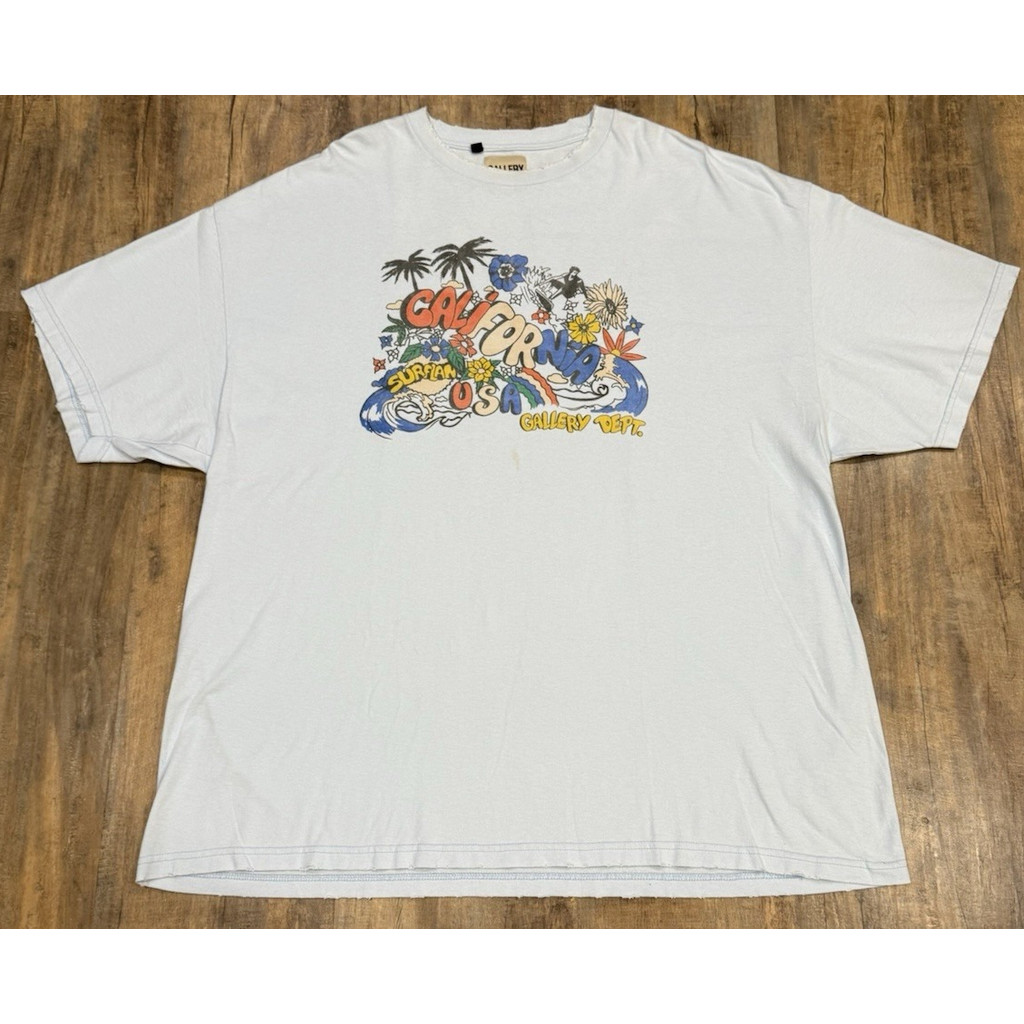 100% Cotton Gallery Dept Gallery Dept California Surfing Cabin โลโก้ของที่ระลึกพิมพ์พร้อมสต็อกด้านบน