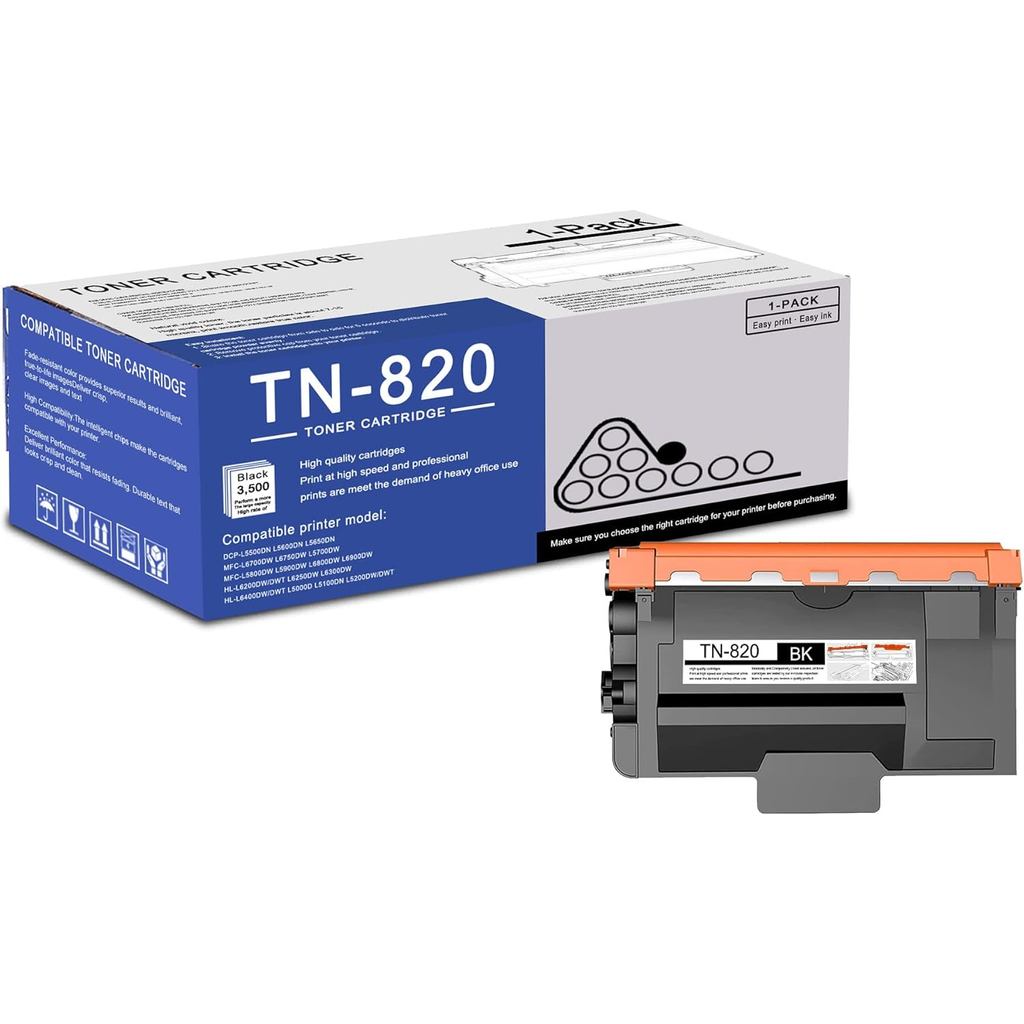 1 แพ็ค TN820 TN-820 ตลับหมึกสีดําเข้ากันได้กับ TN820 สําหรับ Brother DCP-L5500DN L5600DN MFC-L6700DW
