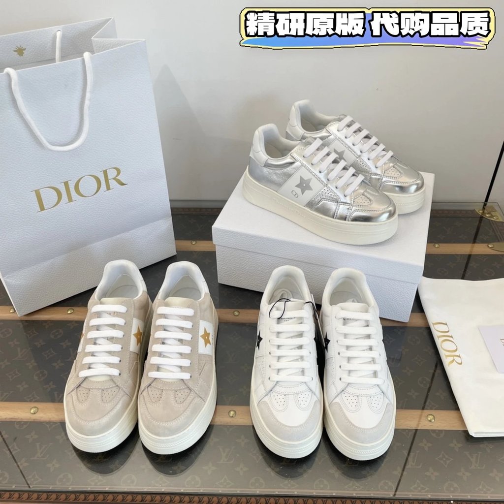 [Yaluxury Must เลือก Casual Comparison] Dior Star Series 25 Star Thick-Soled กีฬารองเท้าสีขาว Dior S