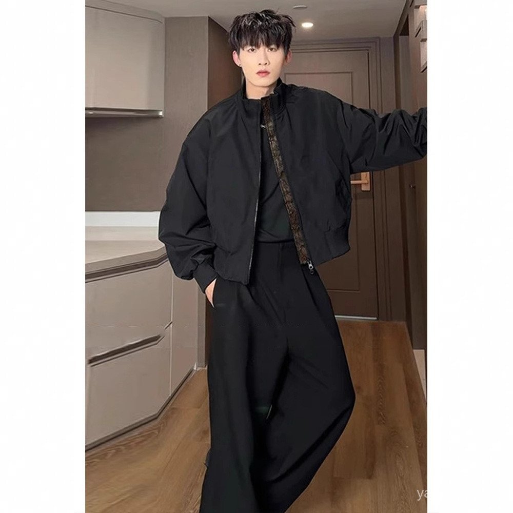 เสื้อแจ็คเก็ต.Black Seat Python สไตล์เบนเวア คอมาตรฐานสำหรับผู้ชาย