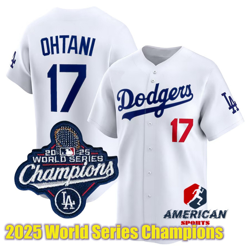 Mens 2025 World Series Champions Los Angeles Dodgers Shohei Ohtani White Home Baseball Jersey