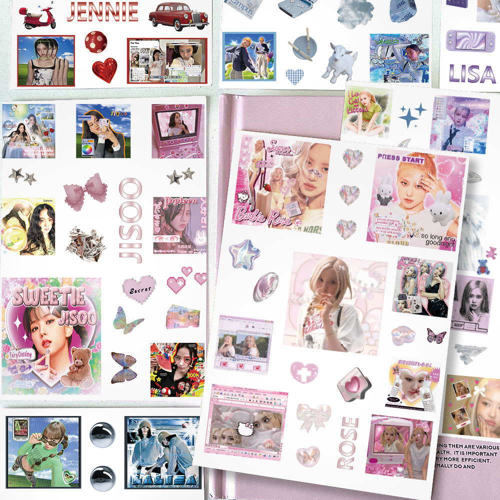 8 blackpink blackpink High-value Korean Group Cut Film Stickers Korean Style y2k Handbook diy Packin