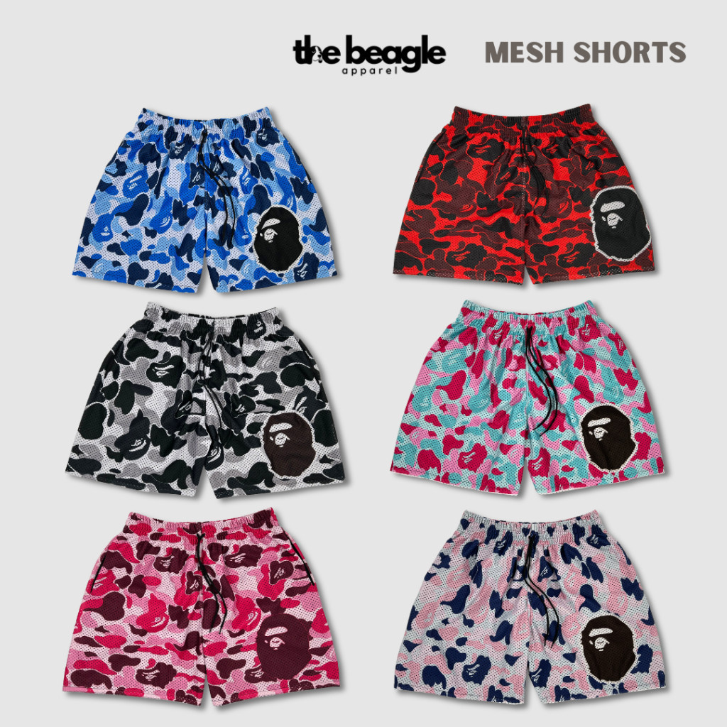 กางเกงขาสั้น BAPE Knee High Mesh Sublimation เหมาะสำหรับทั้งชายและหญิง