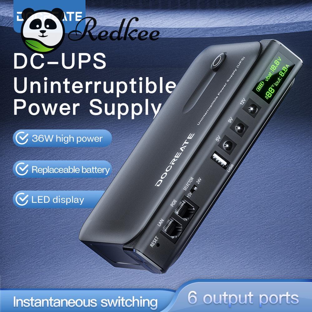 Mini DC UPS เครื่องสํารองไฟโดยไม่ต้องใช้แบตเตอรี่ Multi-Voltage Mini DC UPS แบตเตอรี่สํารองรองรับ 5 