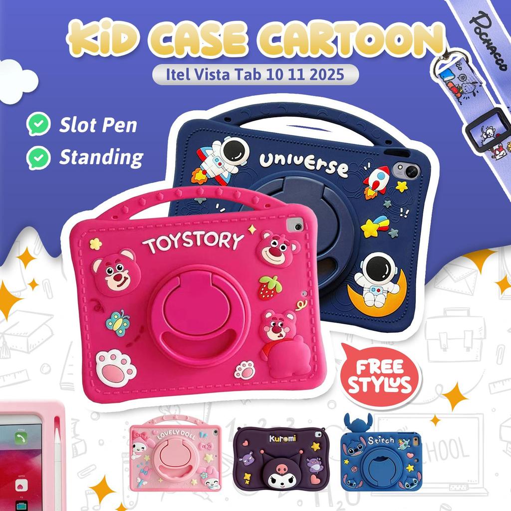 กรณีหมุนสําหรับ Itel Vista Tab 11 10 2025 VistaTab AI 10.1 "WiFi 4G LTE Softcase หมุน 360 ขาตั้งปลอก