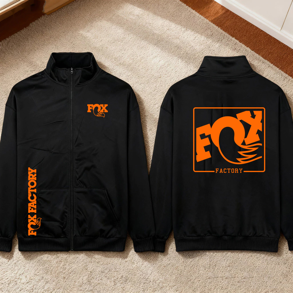 เสื้อคาร์ดิแกนคอตั้งสำหรับขับขี่มอเตอร์ไซค์วิบากสำหรับผู้ชาย FoxRacing เสื้อคาร์ดิแกนแขนยาว Fox พร้อมคอตั้ง