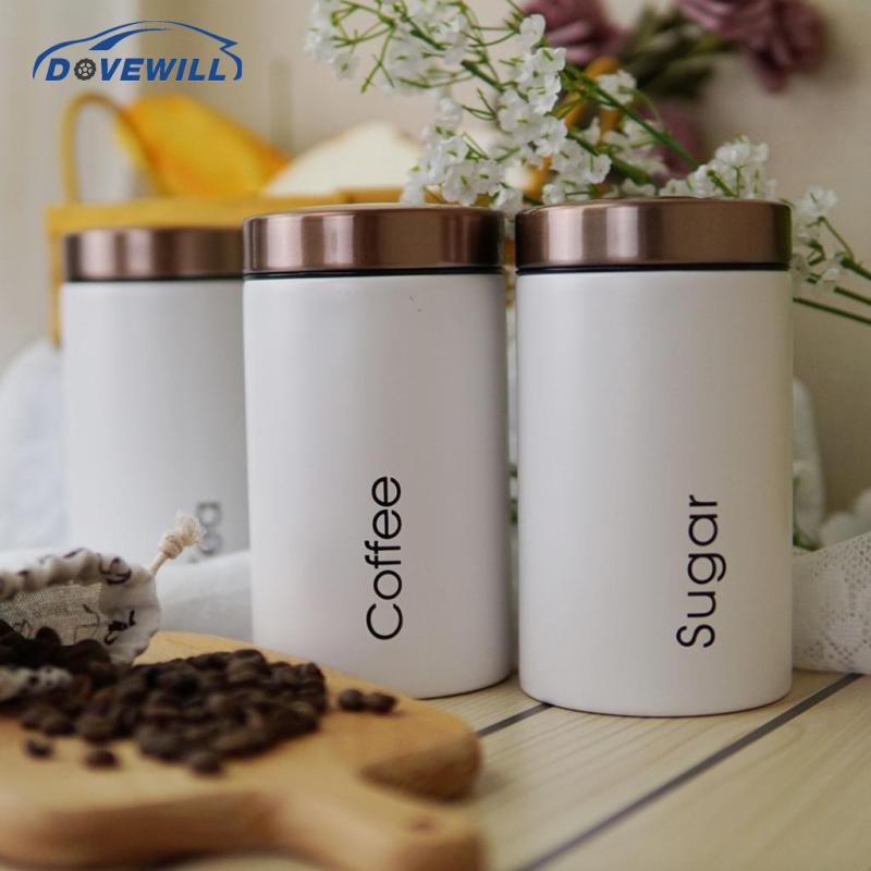 [Dovewill] 3 ชิ้นเหล็กชุบสังกะสีชาน้ําตาลกาแฟกระป๋องเก็บถั่วแห้ง 8.9x15.5 ซม. - รูปที่ 4