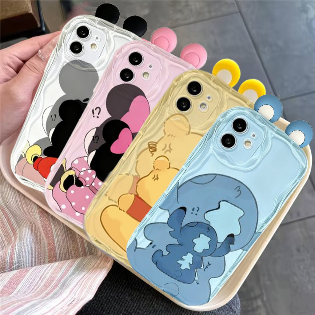 3D หู Stitch Mickey Winnie Pooh สําหรับ VIVO V60 V50 Lite 5G Y400 PRO Y31 Y04 Y39 Y18 Y36 5G Y03 IQZ