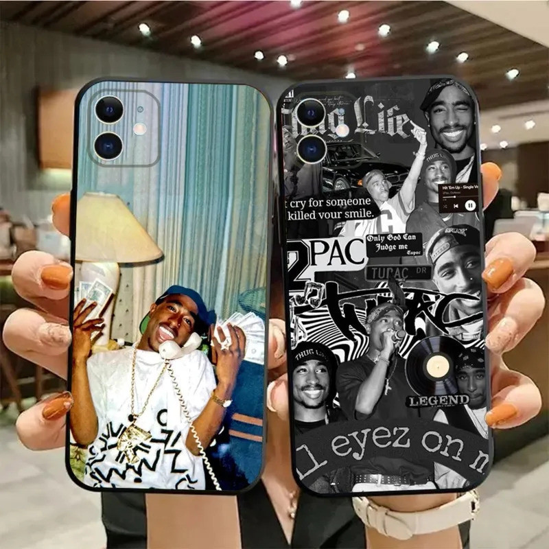TK-1 Tupac Rapper 2pac เคสโทรศัพท์สําหรับ iPhone 13 12 Pro Plus Mini X XS XR 8 7 6 S Plus SE นุ่มสีด