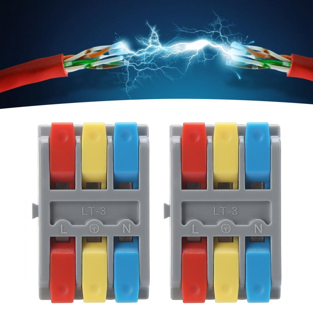 ขั้วต่อไฟฟ้า Wire Block Clamp Terminal LT-3 250V 3-Position Push-Type for Industry Electrician Circu