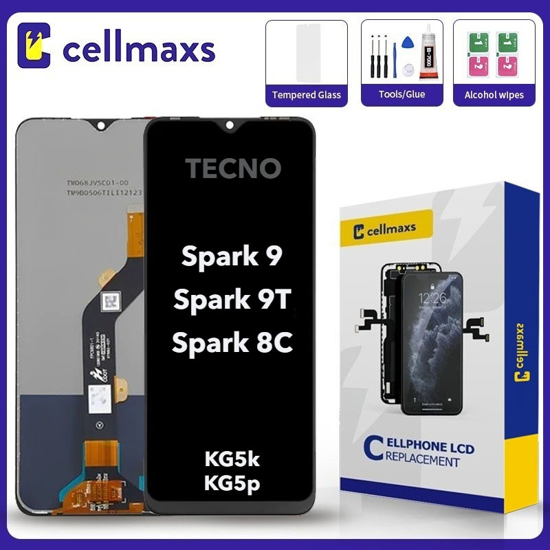 สําหรับ TECNO Spark 9 8C 9T ITEL Vision 3 KG5k KG5k KH6 LCD หน้าจอสัมผัสเปลี่ยนกรอบ