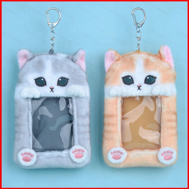 SQ1 น่ารัก Mofusand Cat Plush IC Card Holder ของขวัญสําหรับสาวกระเป๋าจี้พวงกุญแจ School Bus Metro Ca