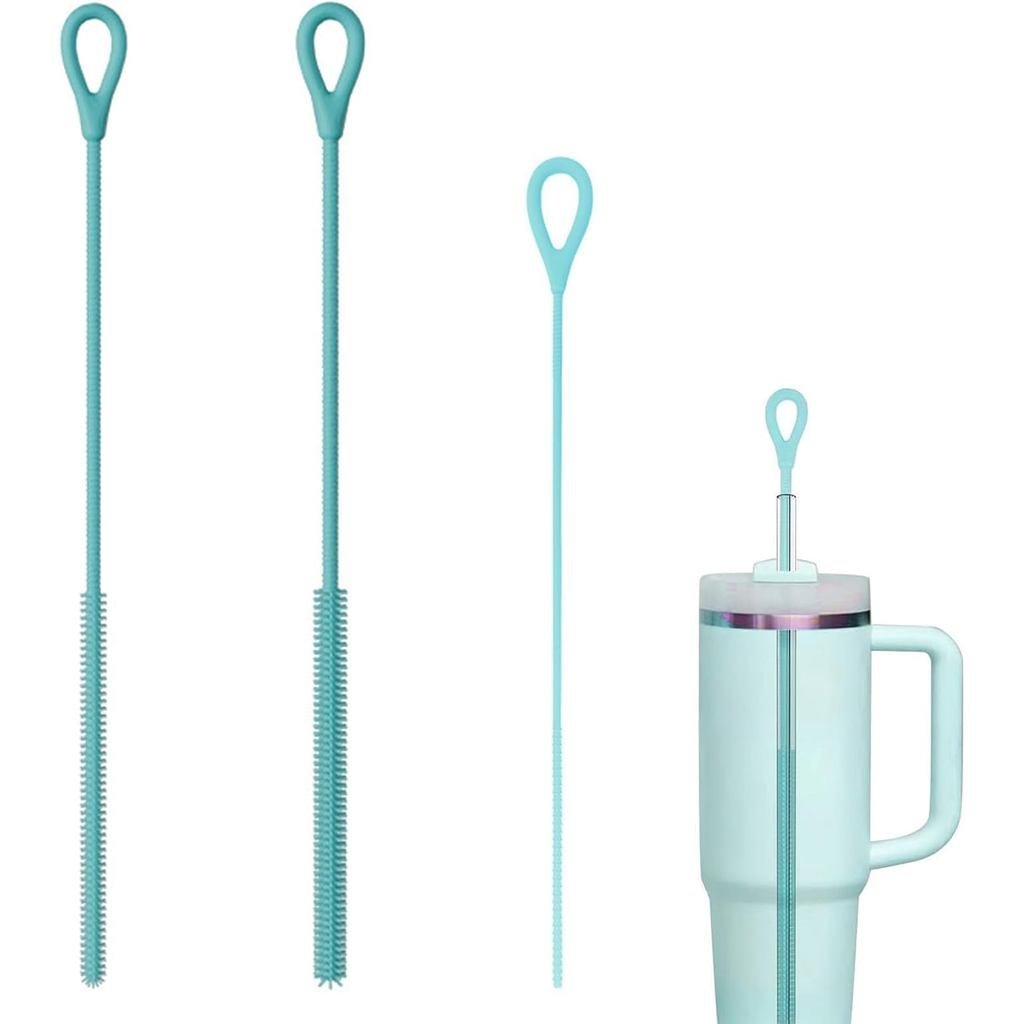 3ชิ้นซิลิโคนฟางทําความสะอาดชุดแปรง,ยาวพิเศษนํามาใช้ใหม่ งอได้ แปรงฟางสําหรับสแตนลีย์ ถ้วย,โลหะแก้วหลอด,เดินทางที่เป็นมิตรท่อทําความสะอาดด้วยตะขอแขวน3มม+6มม+9มม