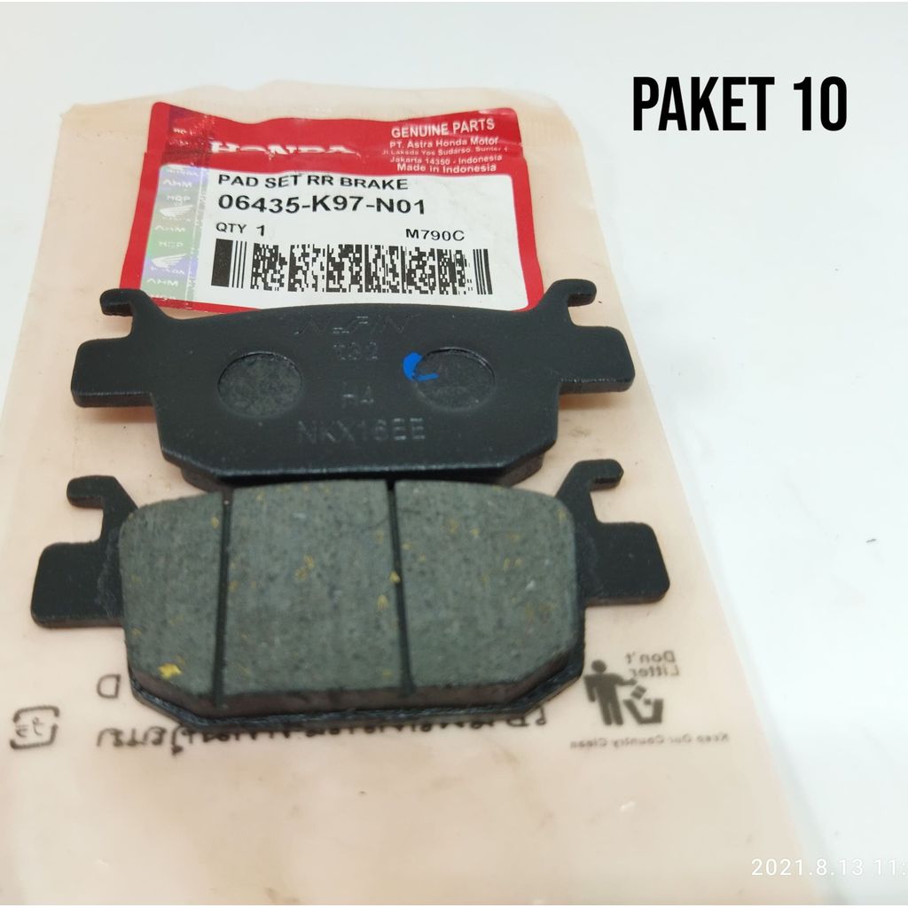 (แพ็ค 10) ผ้าเบรกหลังสําหรับ HONDA PCX ใหม่ 06435-K97-N01
