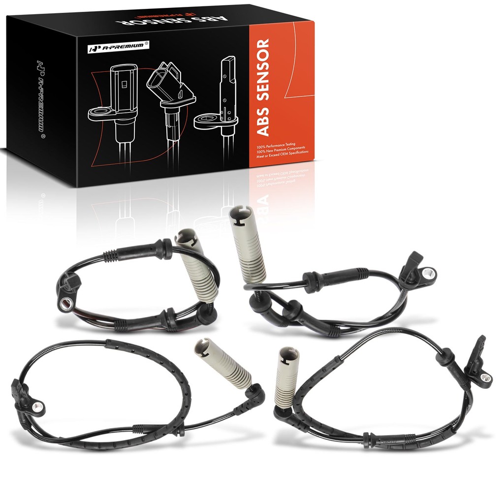 A-Premium 4PCS เซ็นเซอร์ความเร็วล้อ ABS ด้านหน้าด้านหลังเหมาะสําหรับ BMW/M5 E60 M6 E63 E64-