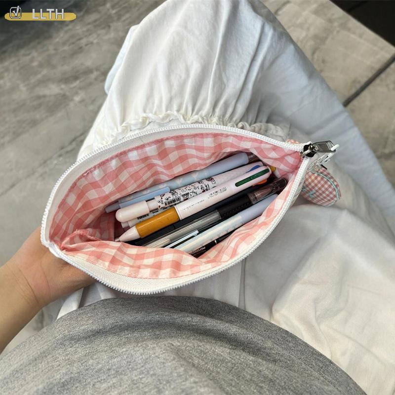 LLTH ลูกไม้สดดอกไม้ออกแบบปากกากระเป๋าความจุขนาดใหญ่มัลติฟังก์ชั่เครื่องเขียนกระเป๋ากรณีดินสอนักเรียนกลับไปที่โรงเรียนร้อน