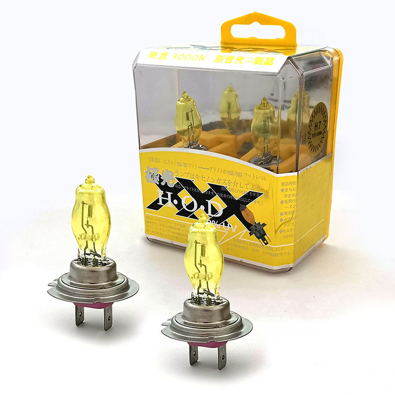 หลอดไฟรถยนต์ H7H4H3H1 กันฝนไฟตัดหมอกไฟหน้า Golden Eye แสงสีเหลือง Xenon ไฟหน้า Xenon สว่างเป็นพิเศษ 