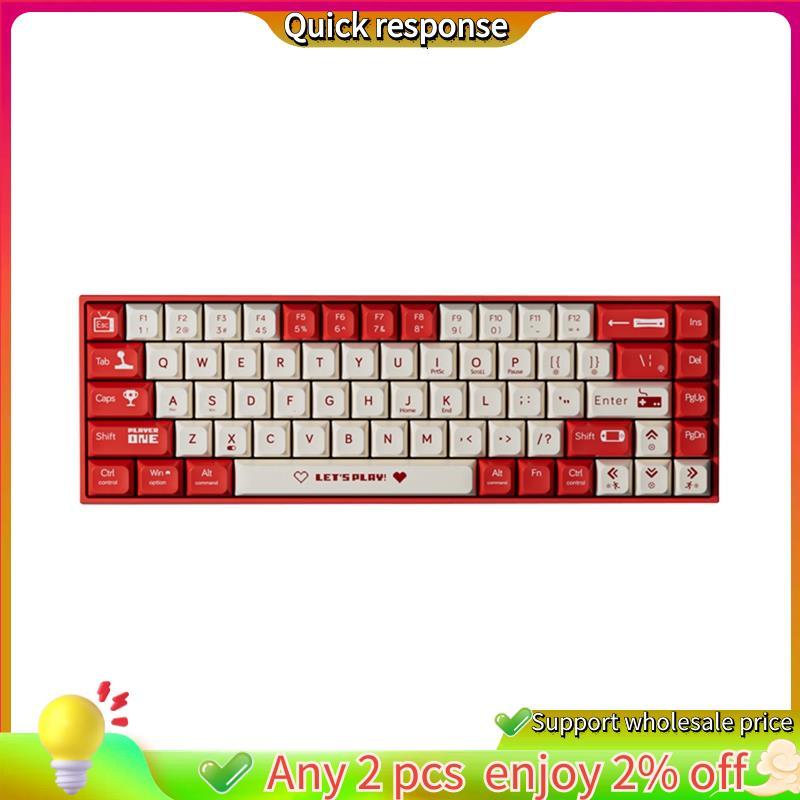 ในสต็อก- AK680 คีย์บอร์ดเกม ABS Keycap 68 คีย์คีย์บอร์ดแบบมีสาย Hot Swap สําหรับแล็ปท็อปพีซี