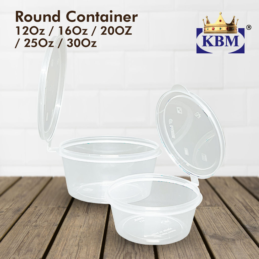 ภาชนะทรงกลมพร้อมฝาปิด - 16oz / 20oz / 25oz / 30oz