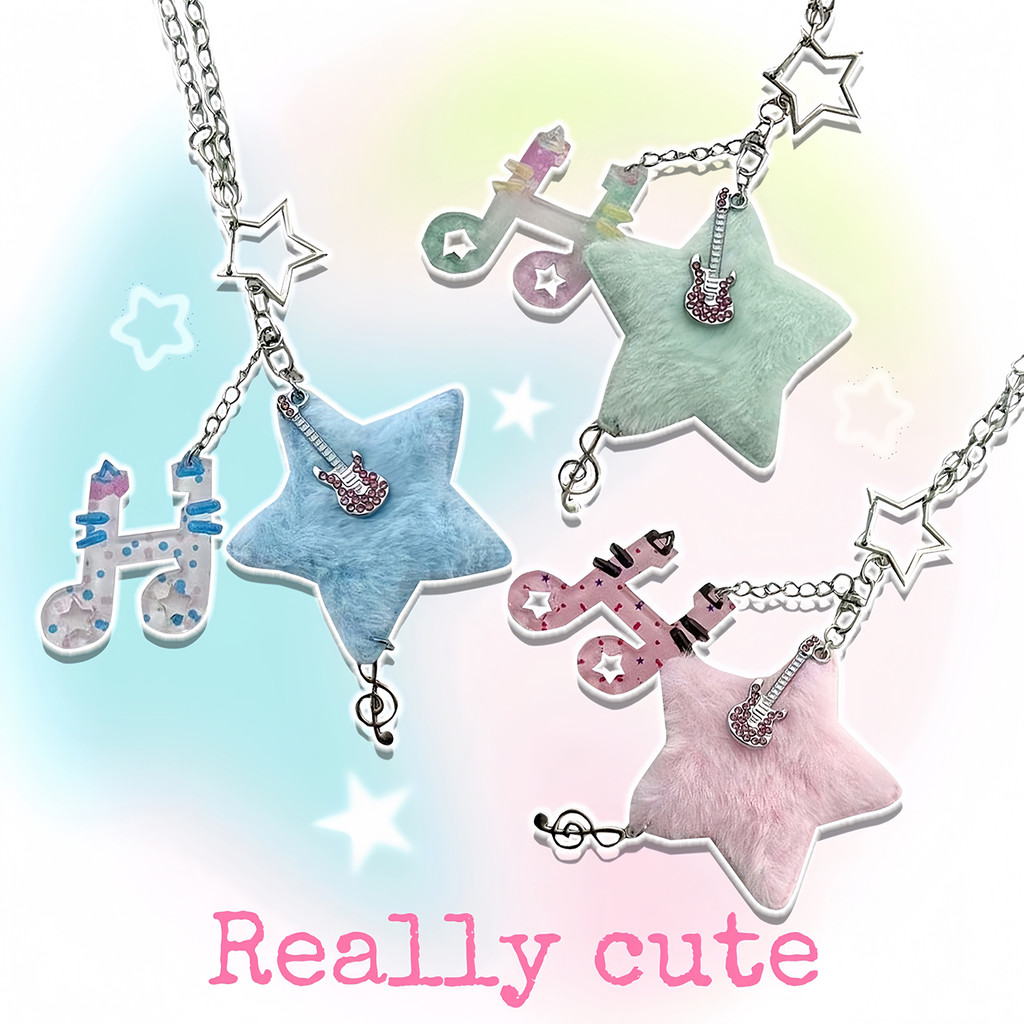 สร้อยคอกีตาร์และเสื้อกันหนาว Oh Zhen Cute Y2K | สต็อกพร้อม ส่งไว