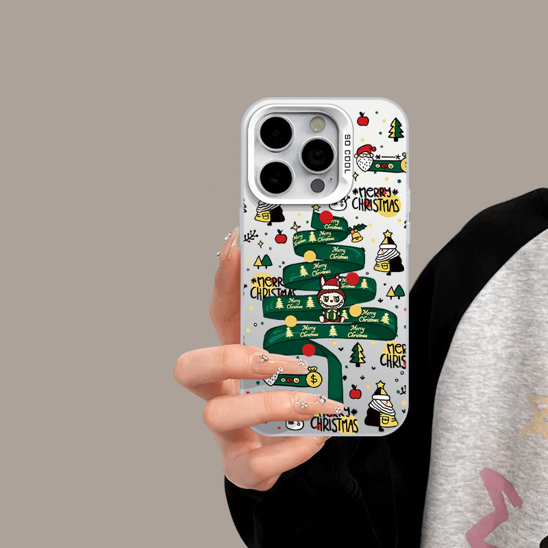 เคสโทรศัพท์ลายต้นคริสต์มาส Labu เข้ากันได้กับ iPhone 17/16/15/14 Pro Max/13/12/11, X/XS Max/XR, 7/8 Plus (ZTMSCY0098)