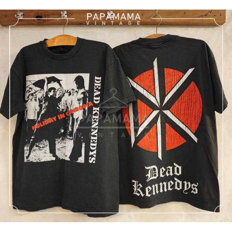 Dead Kennedys Holiday in Cambodia Bio Washed เสื้อวินเทจ เสื้อทัวร์ วงร๊อค papamama vintage shirt