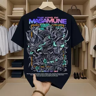 เสื้อยืดผู้ชายเท่ๆ ผ้าฝ้าย100% สกรีนลายหน้า-หลังโครตเท่ เสื้อยืดสตรีทแฟชั่น oversize สไตล์ฮิปฮอปเมกา คอกลม-แขนสั้นคอตตอน