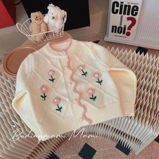 K213 พร้อมส่ง สเวตเตอร์กระดุมชมพู สำหรับเด็กผู้หญิง เนื้อผ้า…